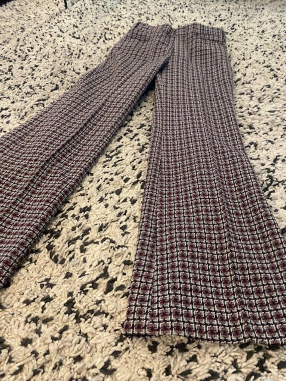 Vintage 1970's Trouser Pants Flares New with Tags Dead Stock Small Gemini Check